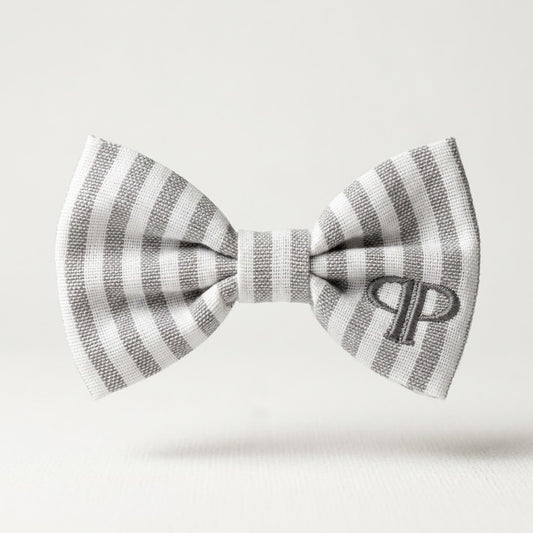 Heritage Stripe Puppy Bowtie - Grey