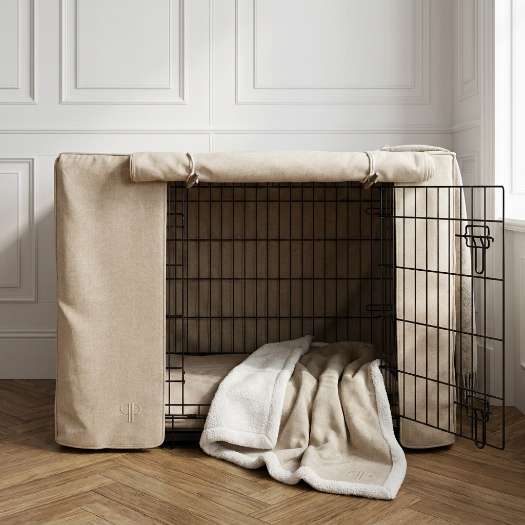 Complete Puppy Crate Set - Oatmeal Linen (Save £30)