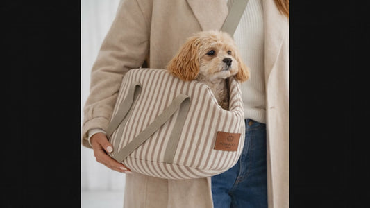 Luxury Dog Carrier Bag - Taupe