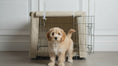 Load and play video in Gallery viewer, Luxury Heritage Stripe Dog Crate Cover - Taupe
