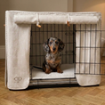 Load image into Gallery viewer, Classic Heritage Stripe Dog Crate Cover - Taupe
