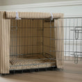 Load image into Gallery viewer, Luxury Heritage Stripe Dog Crate Cover - Taupe
