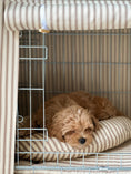 Load image into Gallery viewer, Classic Heritage Stripe Dog Crate Cover - Taupe
