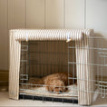 Load image into Gallery viewer, Classic Heritage Stripe Dog Crate Cover - Taupe
