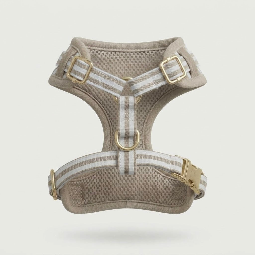 Heritage Stripe Puppy Harness - Taupe
