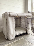Load image into Gallery viewer, Classic Heritage Stripe Dog Crate Cover - Taupe
